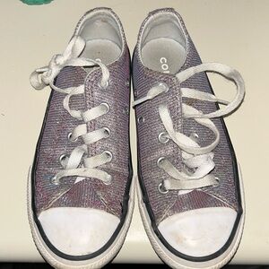 Converse Purple glittery low top girls shoes